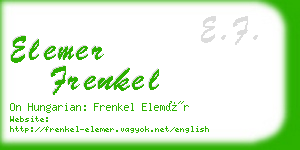 elemer frenkel business card